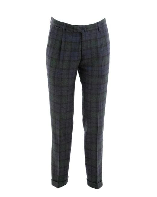 Briglia 1949 Karierte Hose Mit Falten in Blue für Herren