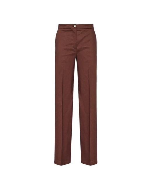 Pinko Brown Buttoned Tailored Chinos