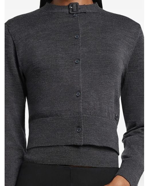Courreges Blue Buckle Button Cardigan
