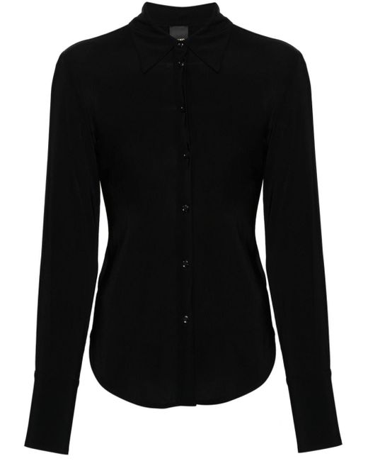 Pinko Black Long-sleeves Georgette Shirt