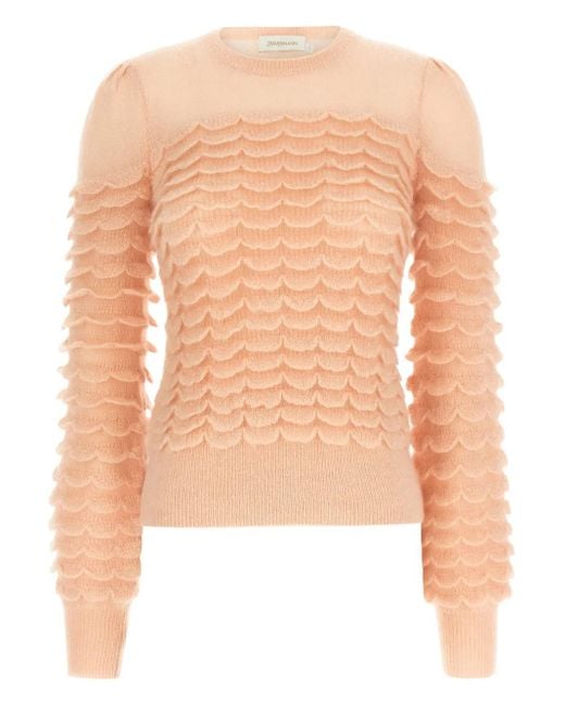 Zimmermann White Pullover "Hypnotic Scallop"