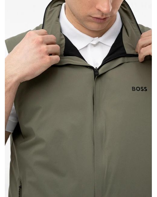 Boss Green Logo-Print High-Neck Gilet for men