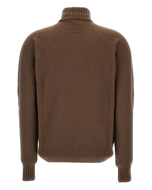 Drumohr Brown Turtleneck Wool Sweater