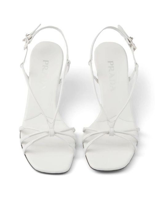 Prada White 55mm Leather Sandals