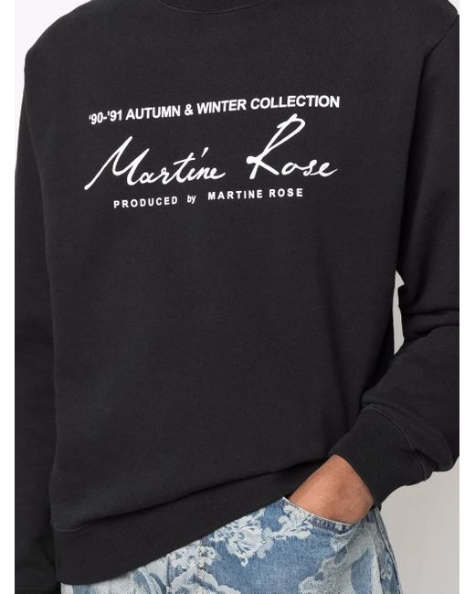 Martine Rose Black Slogan-Print Sweatshirt for men