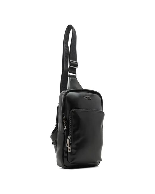 Guess Black Mini Boston Crossbody Backpack for men