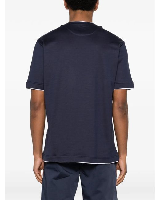 Eleventy Blue Trimmed T-Shirt for men