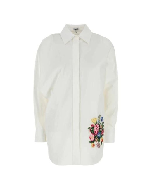 Loewe Witte Poplin Overhemd in het White