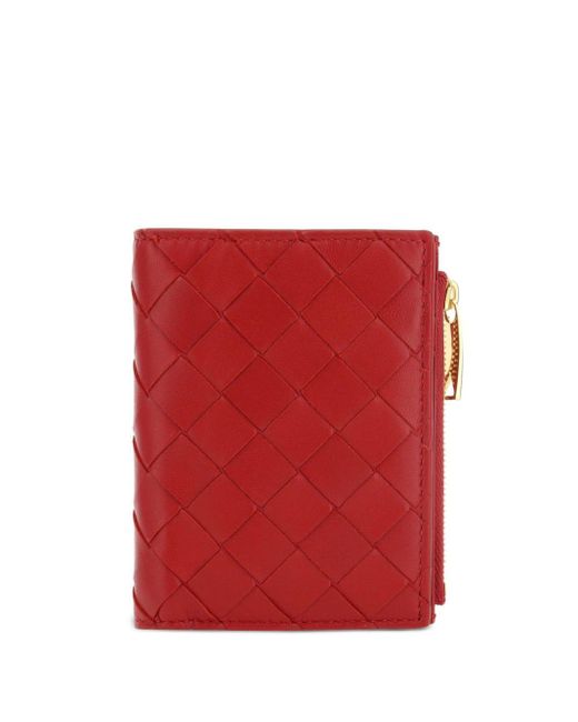 Bottega Veneta Red Intrecciato Leather Wallet