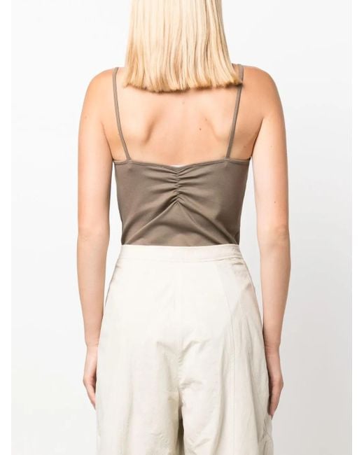 Remain Brown V-Neck Spaghetti-Straps Bodysuit