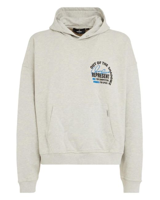 Felpa Con Cappuccio E Logo di Represent in White da Uomo