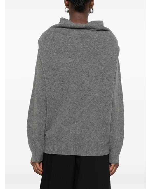 Source Unknown Gray Shawl-Detail Sweater
