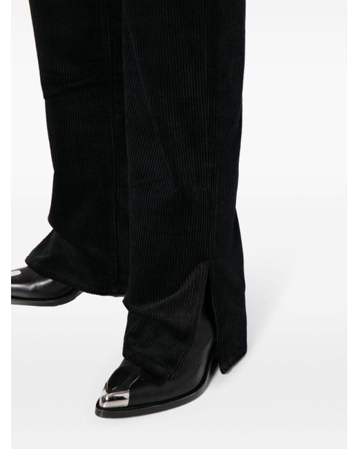 Anine Bing Black Straight-leg Corduroy Trousers