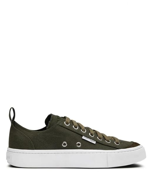 Courreges Green Logo-Embroidered Canvas Sneakers