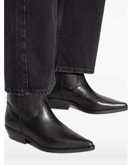 MICHAEL Michael Kors Black 40Mm Pointed-Toe Leather Boots
