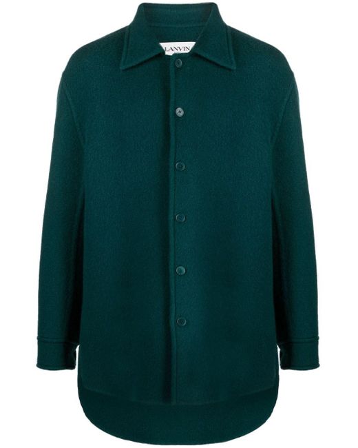Lanvin Green Wool-mohair Cocoon Overshirt for men