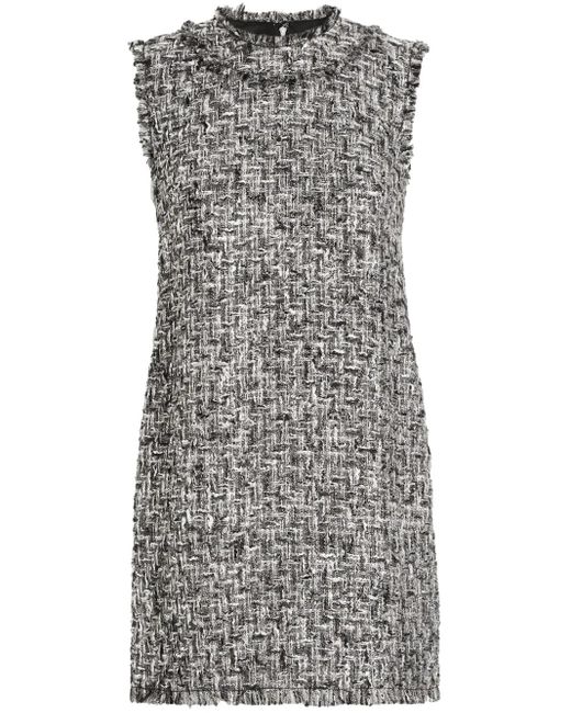 Dolce & Gabbana Gray Minikleid Aus Tweed