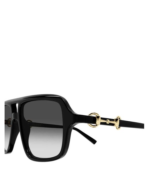 Gucci Black Navigator-Frame Sunglasses