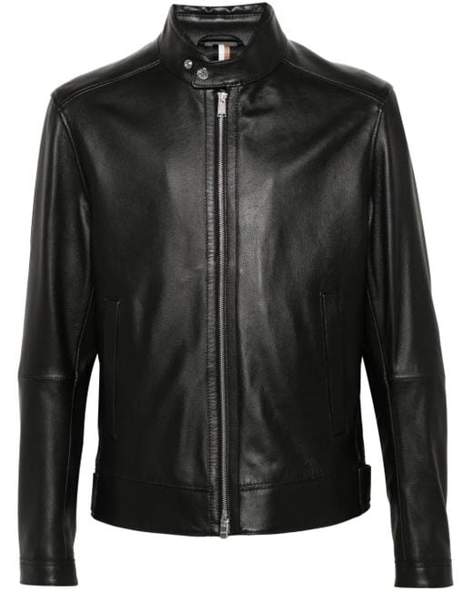Boss Black Leather Jacket for men