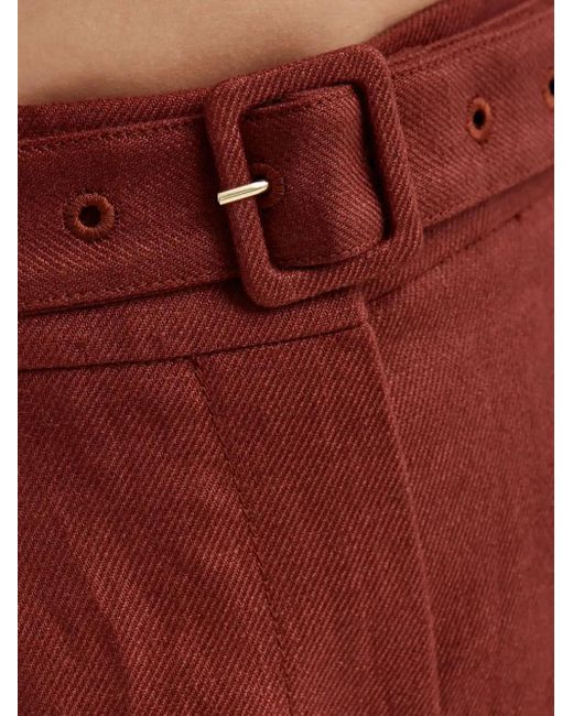 Gabriela Hearst Brown Norman Belted-Waist Trousers