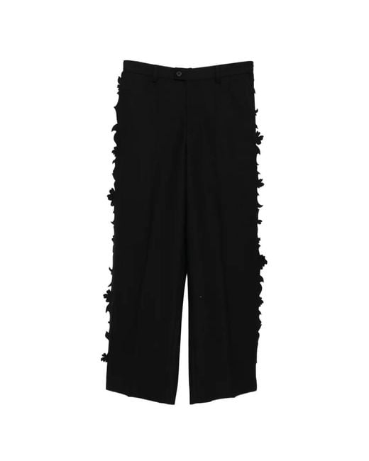 JNBY Black Ruffled-Edge Trousers