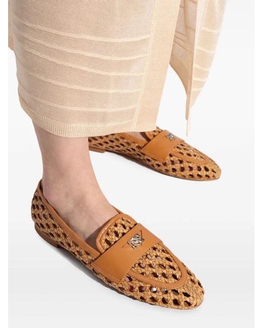 Casadei Brown Open-Detailed Loafers