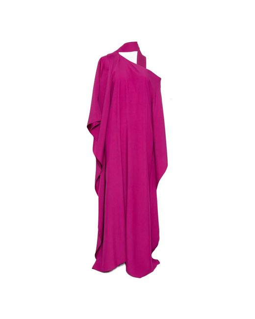 ‎Taller Marmo Pink One-Shoulder Cape-Style Maxi Dress