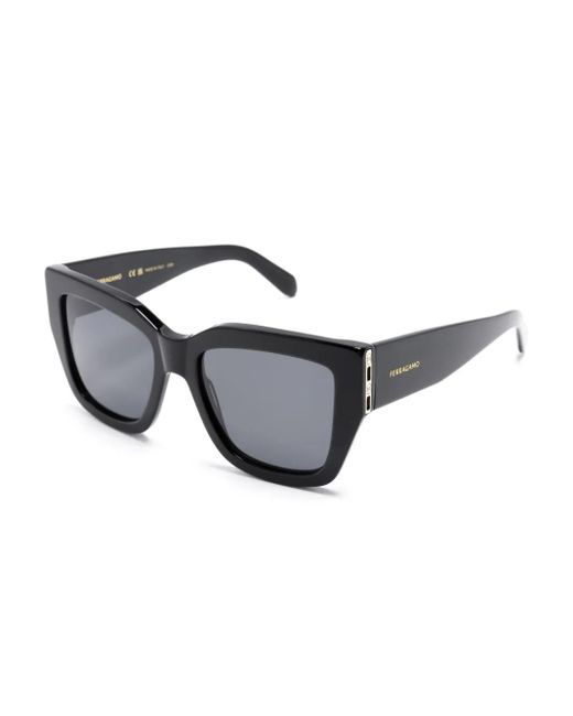 Ferragamo Eyewear Black Butterfly-Frame Sunglasses