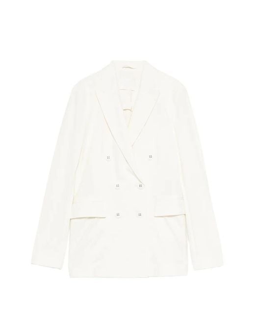 Circolo 1901 White Double-Breasted Blazer