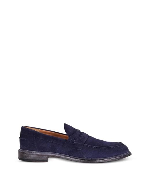 Corvari Blue Softy Suede Loafers for men