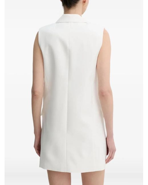 Day Birger et Mikkelsen White Notched-Lapel Sleeveless Dress