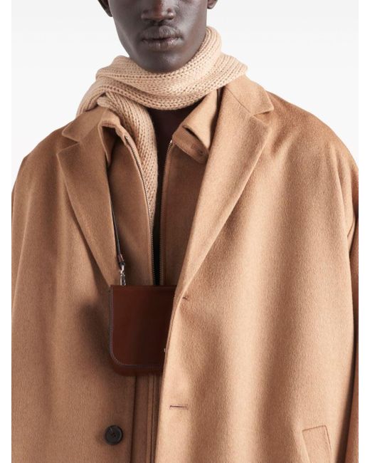 Prada Brown Camel Hair Coat for men