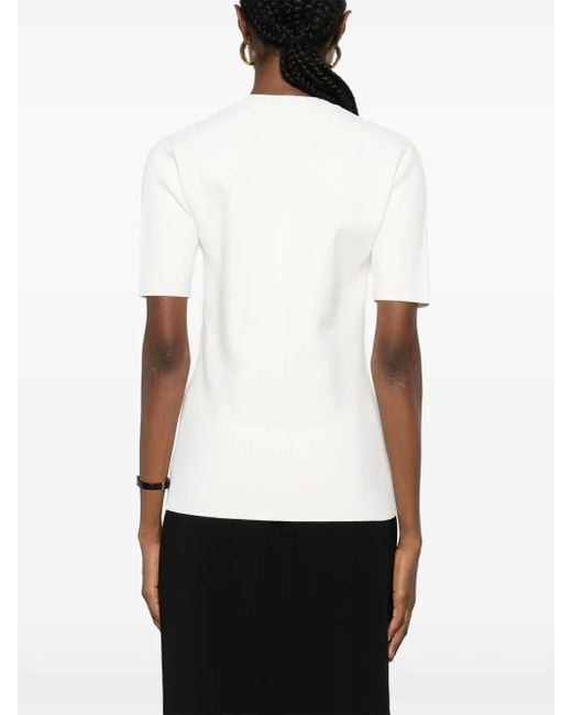 Totême  White Crew-Neck Knitted Top