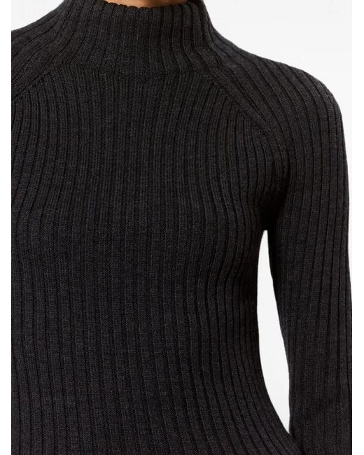 Isabel Marant Black Virginia Ribbed-Knit Mock-Neck Sweater
