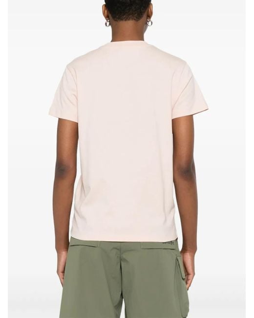 Moncler Pink T-Shirt Mit Logo-Stickerei