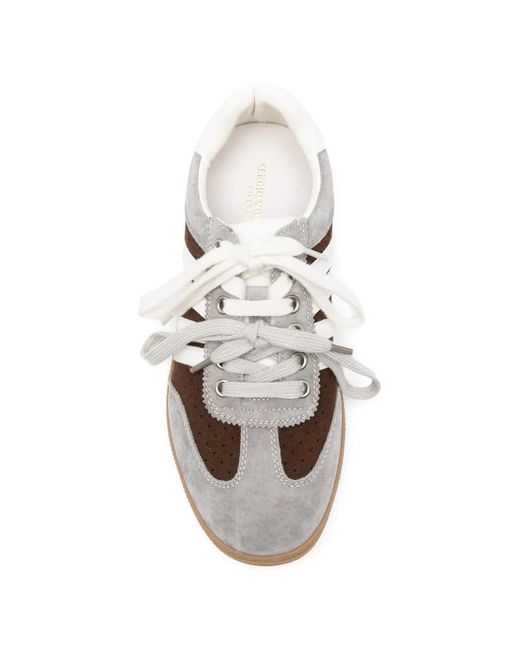 SERGIO MORETTI FIRENZE White Perforated Panelled Sneakers