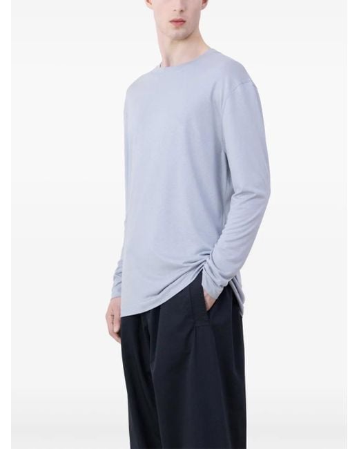 Lemaire Blue Crew-Neck Long-Sleeve T-Shirt