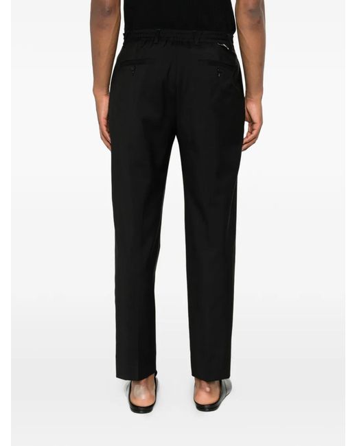 Low Brand Black Pantalon Overseas Plissé À Taille Élastiquée for men
