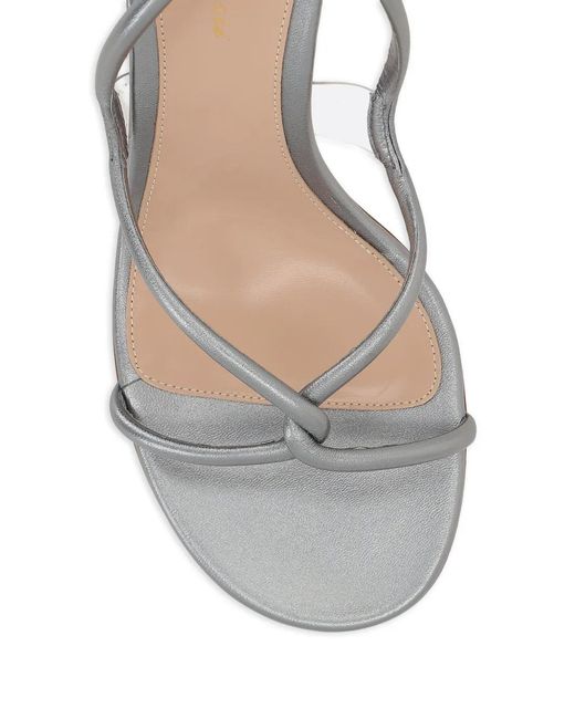 Gianvito Rossi Metallic Knotted-Buckle Heeled Sandals