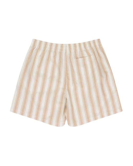 Aimé Leon Dore Natural Striped-Pattern Drawstring Shorts for men