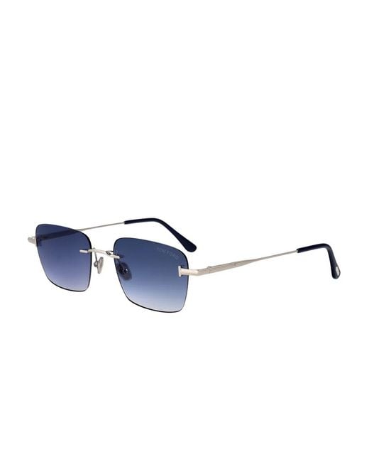 Tom Ford Blue Jake Rectangle-Frame Sunglasses