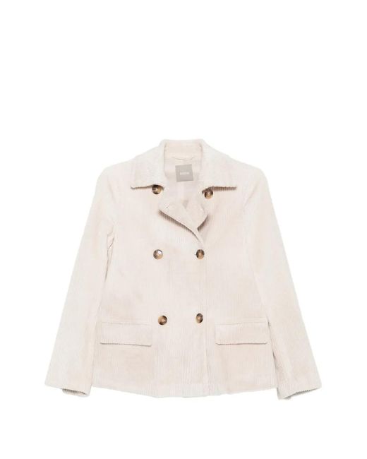 Kiltie Natural Double-Breasted Corduroy Blazer