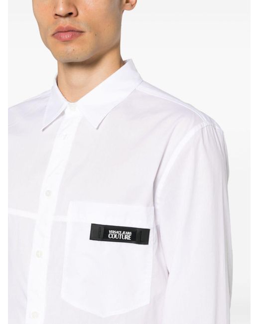 Versace White Logo Patch Shirt for men