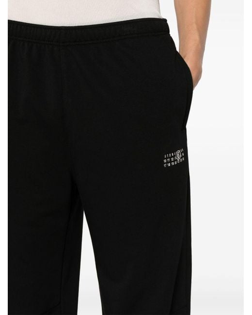 MM6 by Maison Martin Margiela Black Numbers-embroidered Cotton Track Pants for men
