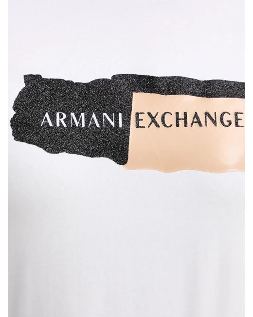 ARMANI EXCHANGE Blue Logo-Print T-Shirt