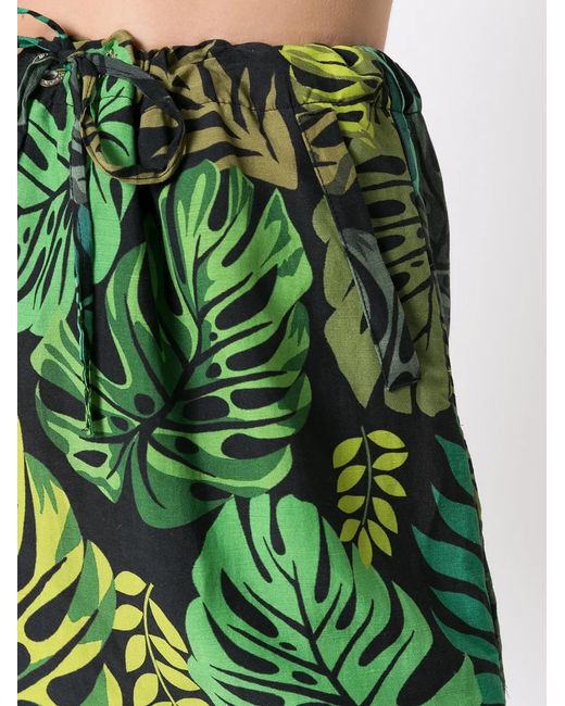 Amir Slama Green Tropical Print Skirt