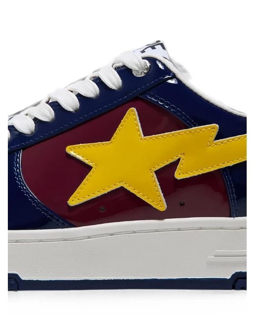 A Bathing Ape Blue Patent-Leather Bape Sta Sneakers for men