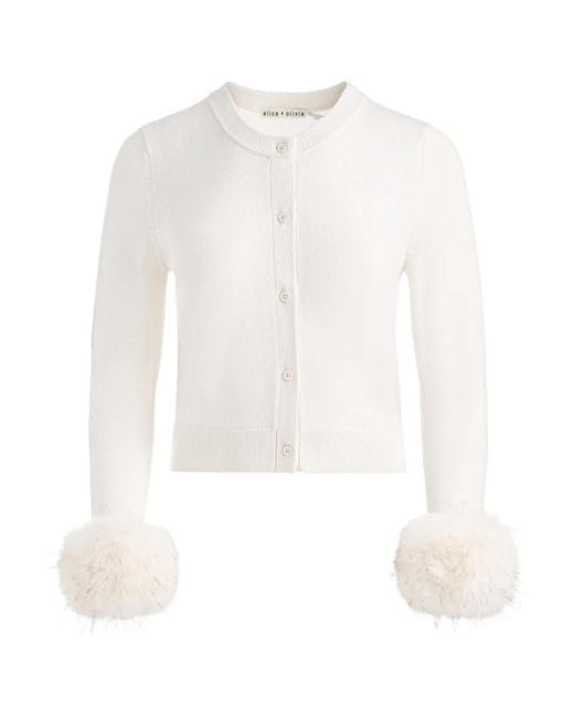 Alice + Olivia White Dollie Cardigan