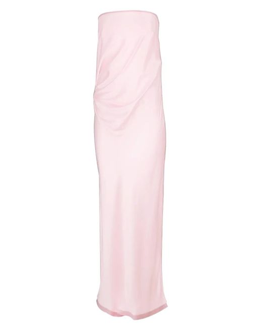 The Sei Pink Draped Strapless Dress