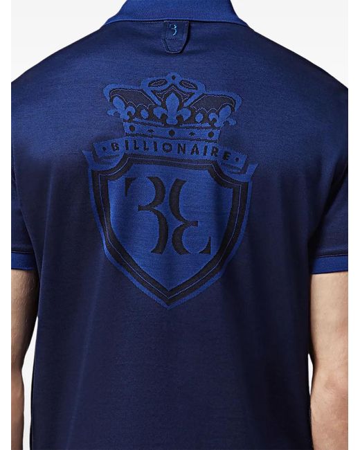 Billionaire Blue Polo Boutonné À Poche Poitrine for men